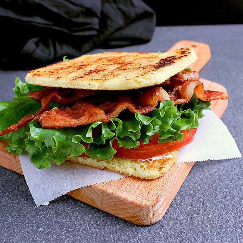 <p>Mama Bear's Cookbook</p><p>Ready in 15 minutes, this BLT features classic salty bacon, fresh tomato and crisp lettuce, made keto friendly with a fast and easy keto bread!</p><p><strong>Get the recipe:</strong><a href="https://mamabearscookbook.com/classic-keto-blt/" rel="nofollow noopener" target="_blank" data-ylk="slk:Classic Keto BLT;elm:context_link;itc:0;sec:content-canvas" class="link rapid-noclick-resp"> <strong>Classic Keto BLT</strong></a></p>