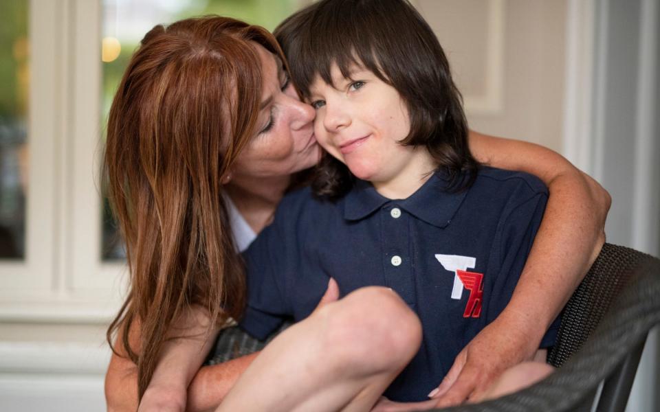 Charlotte Caldwell with her son Billy. Charlotte had cannabis oil, prescribed in Canada for Billy's epilepsy, confiscated at Heathrow airport on her return to the UK - Geoff Pugh