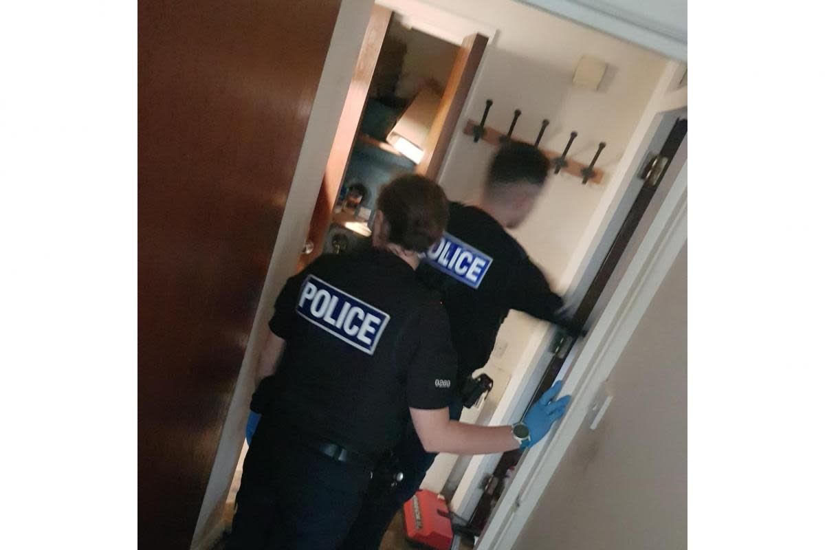 During a property check related to a slavery act, a man was arrested after evidence of drug dealing. <i>(Image: Bournemouth Police)</i>