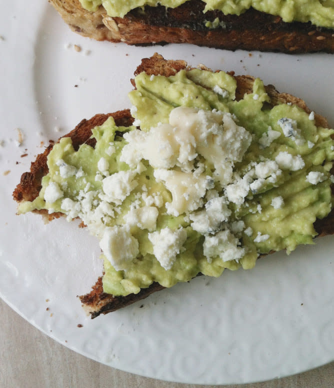 That&rsquo;s right, your avocado toast habit is actually doing you a solid. The avocado's&nbsp;<a href="http://www.huffingtonpost.com/entry/avocados-can-help-your-heart_us_58a533a8e4b0b0e1e0e206b7">high content of good fat</a>, plus the roughly 10 grams of fiber found in a 5-ounce avocado, makes this a satisfying and healthy meal. Just be sure to pair it with&nbsp;a healthy piece of bread.<br /><br /><strong>Get the <a href="http://www.howsweeteats.com/2013/03/tuesday-things-92/" target="_blank" data-beacon="{&quot;p&quot;:{&quot;lnid&quot;:&quot;Goat Cheese Avocado Toast recipe&quot;,&quot;mpid&quot;:21,&quot;plid&quot;:&quot;http://www.howsweeteats.com/2013/03/tuesday-things-92/&quot;}}" data-beacon-parsed="true">Goat Cheese Avocado Toast recipe</a> from How Sweet It Is</strong>