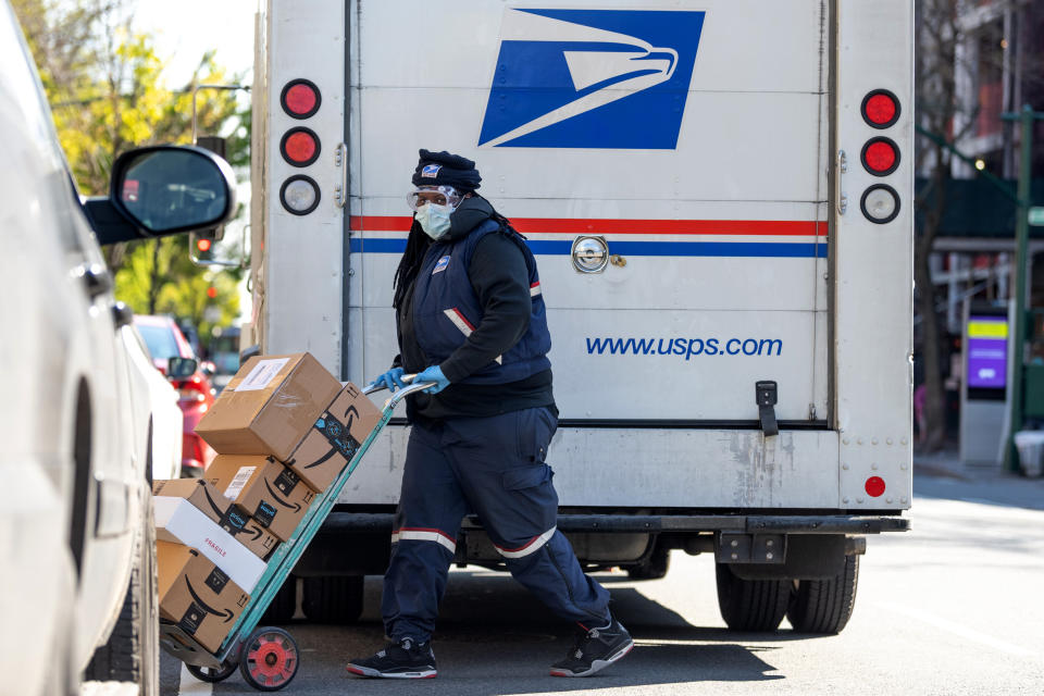 The U.S. Postal Service, especially essential during coronavirus lockdowns, has been in the crosshairs of President Donald Trump as he looks to undermine mail-in voting. (Photo: Alexi Rosenfeld via Getty Images)