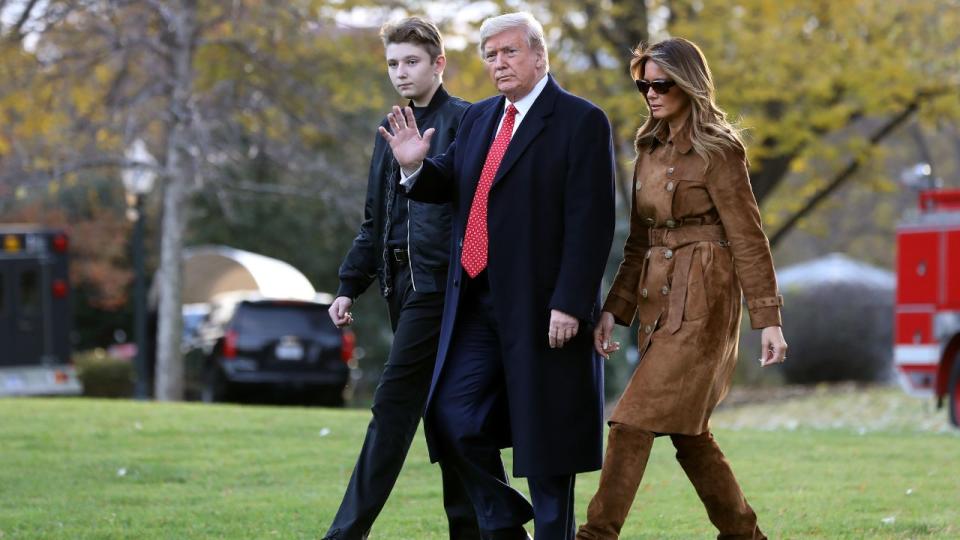 Donald Trump, Melania Trump, Barron Trump.  Chip Somodevilla/Getty Images.