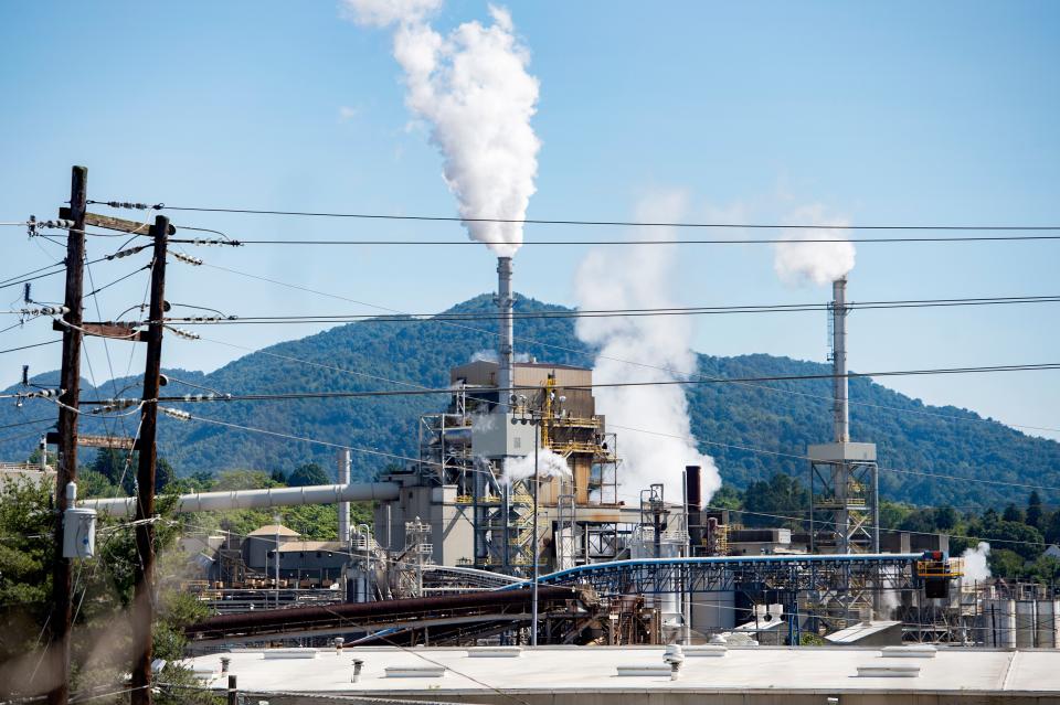 Evergreen Packaging, or the Canton Paper Mill, in Canton is seen from Park Street on Sept. 21, 2020. 