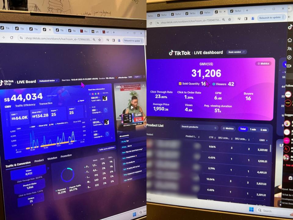 So sieht das Tiktok-Dashboard während eines Streams aus. - Copyright: Jotham Tobiah Lim Jin Han