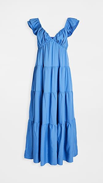 Ruffle Sleeve Maxi Dress