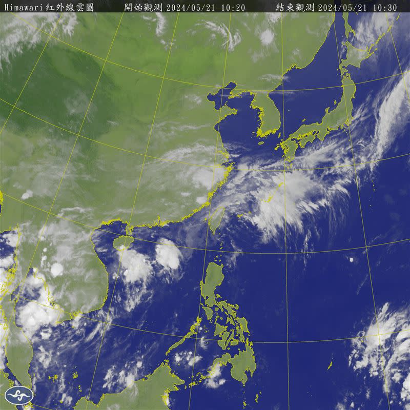 菲律賓東方海面預估週末會有熱帶系統發展，但接近台灣機會不高。（圖／翻攝自氣象署官網）