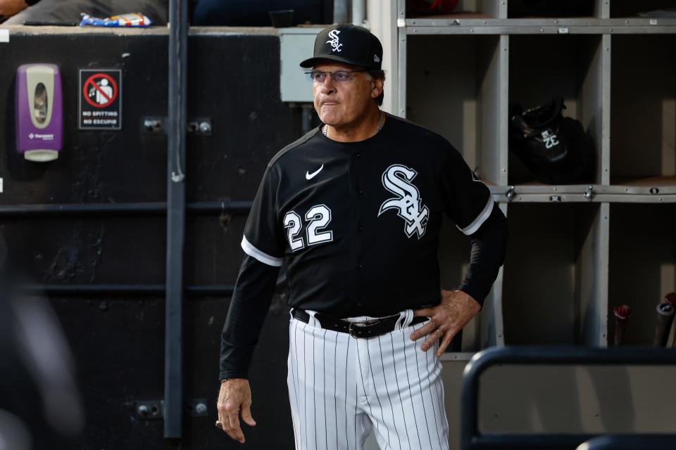 Chicago White Sox manager Tony La Russa looks on from the dugout during a Aug. 26 game against the Arizona Diamondbacks.