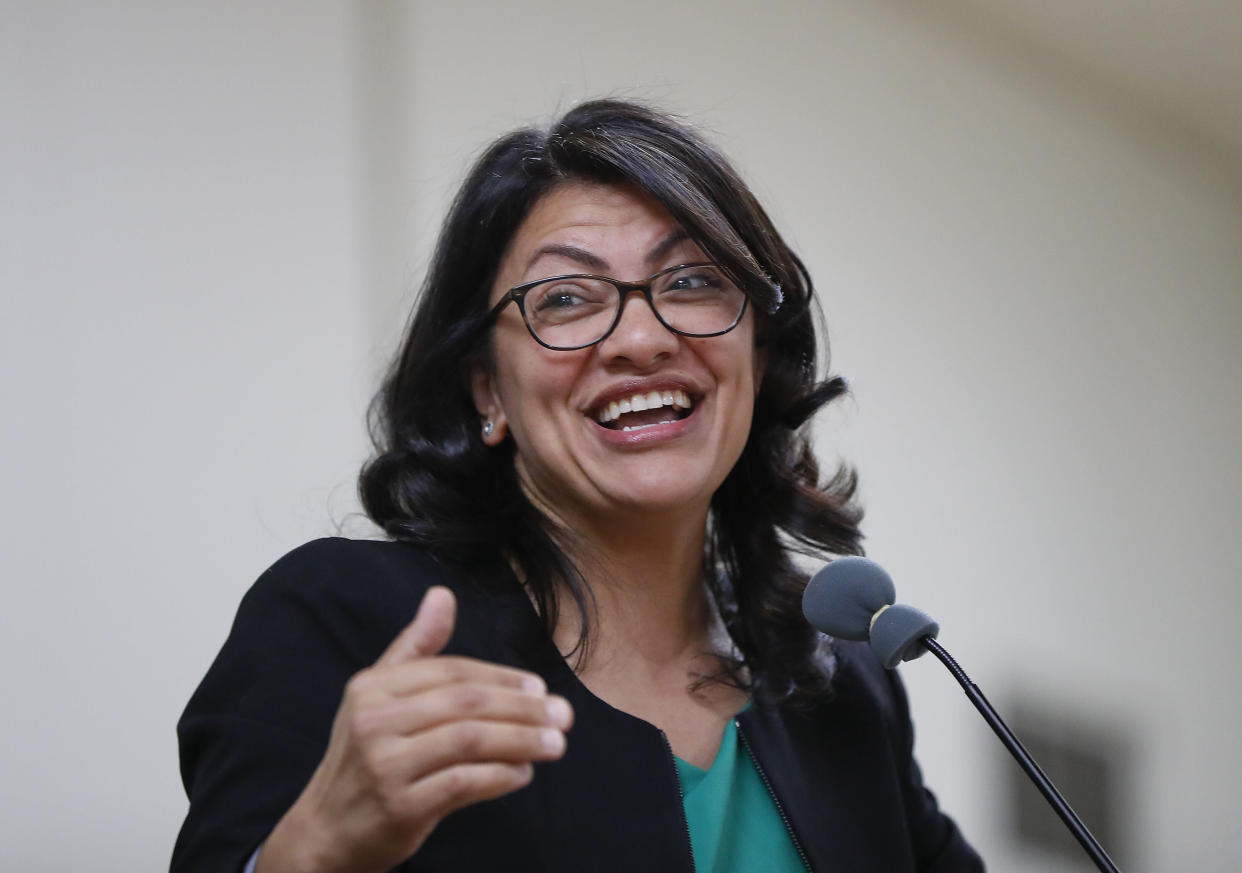 Rep. Rashida Tlaib, D-Mich. (AP Photo/Paul Sancya)    