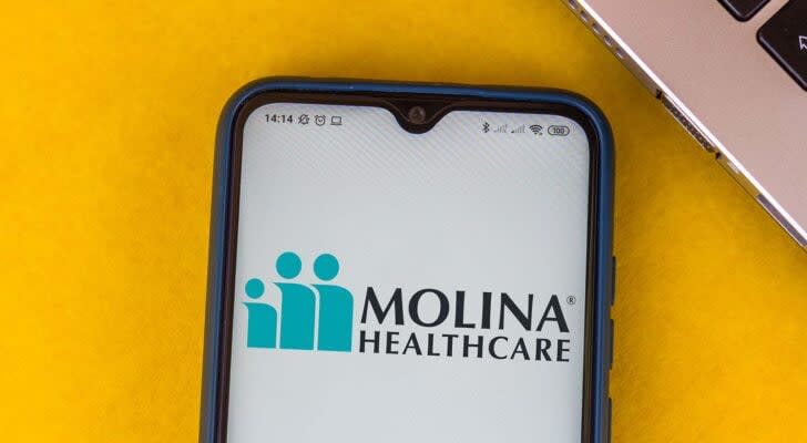 The logo for Molina Healthcare displayed on a smartphone screen.