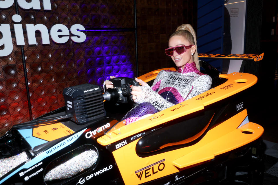 LAS VEGAS, NEVADA - NOVEMBER 17: Paris Hilton attends an exclusive Hilton party at Virgin Hotels Las Vegas, Curio Collection by Hilton, during the first-ever Las Vegas Grand Prix on Friday, November 17, 2023, in Las Vegas. Hilton celebrated its storied history in Las Vegas and its longstanding partnership with McLaren Racing with an exclusive Stay on the Grid Experience for Hilton Honors members and guests. (Photo by Rich Polk/Getty Images for Hilton)