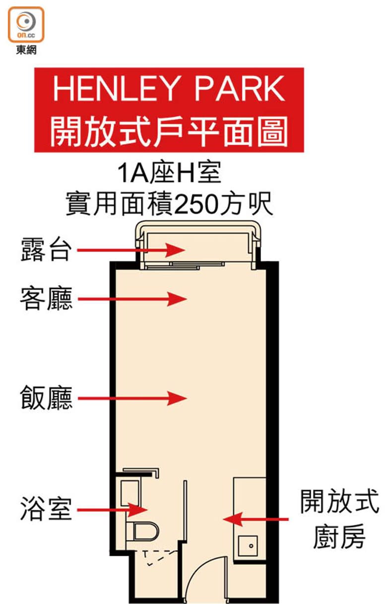 HENLEY PARK開放式戶平面圖