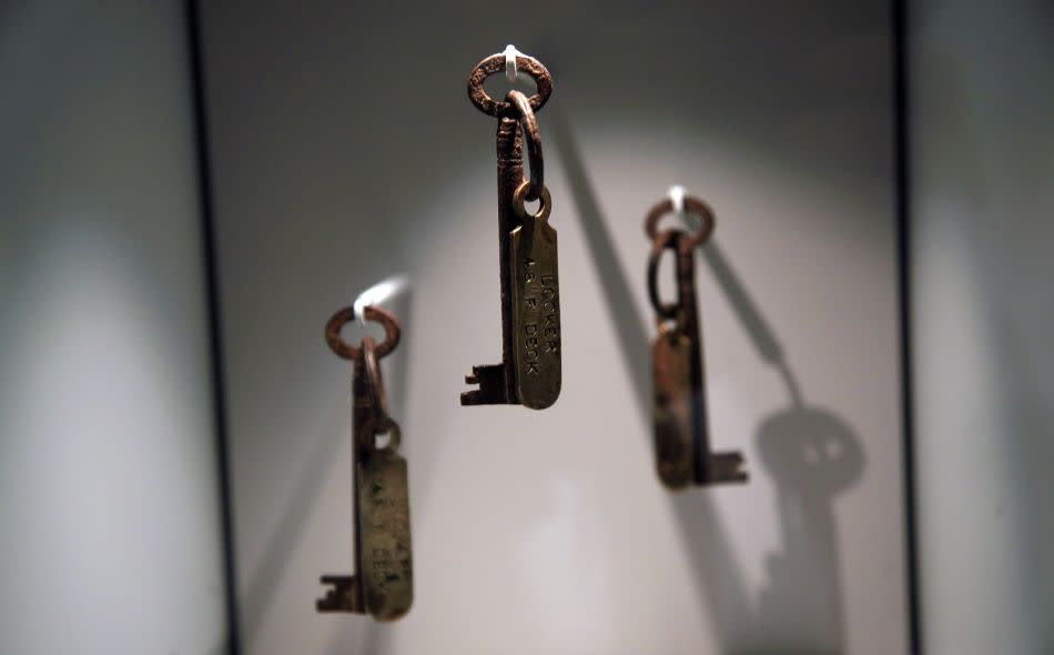 Titanic steward's keys are exhibited at the SeaCity Museum's Titanic exhibition on April 3, 2012 in Southampton, England.