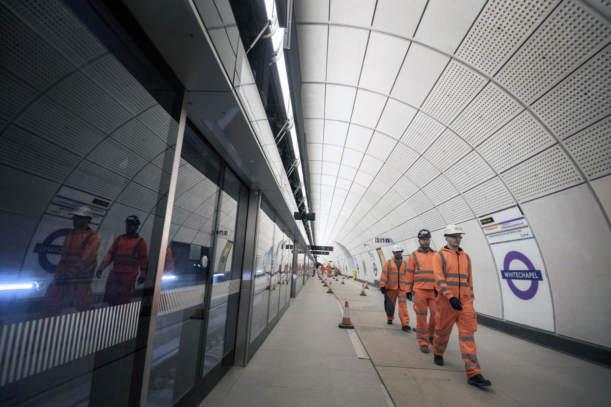 A platform for the new Elizabeth Line at Whitechapel station in east London as the latest developments in the Crossrail project continue to progress.