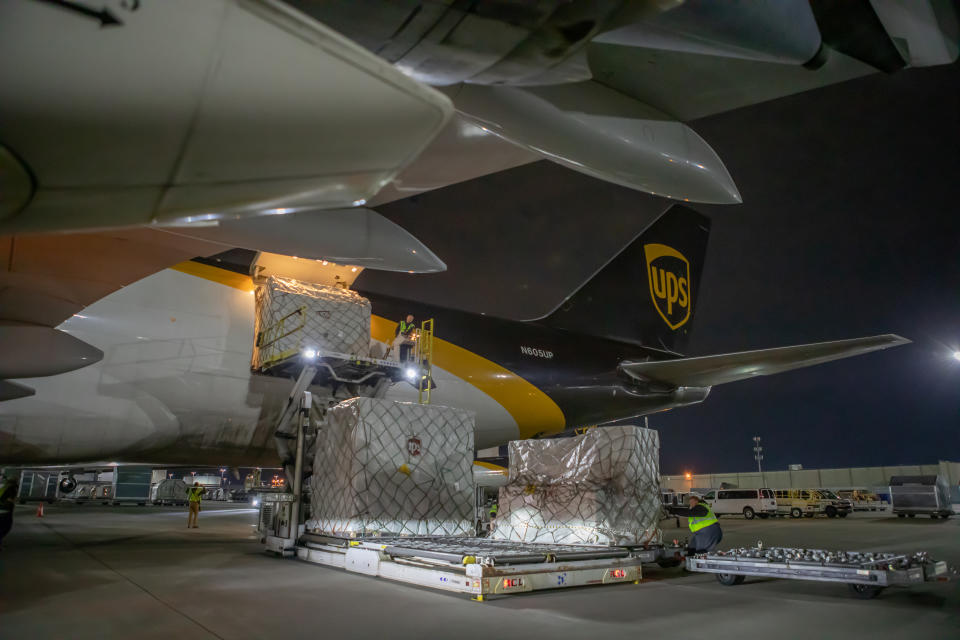 UPS says three million pounds of medical gowns, masks and other necessary medical supplies are being shipped to the U.S. 