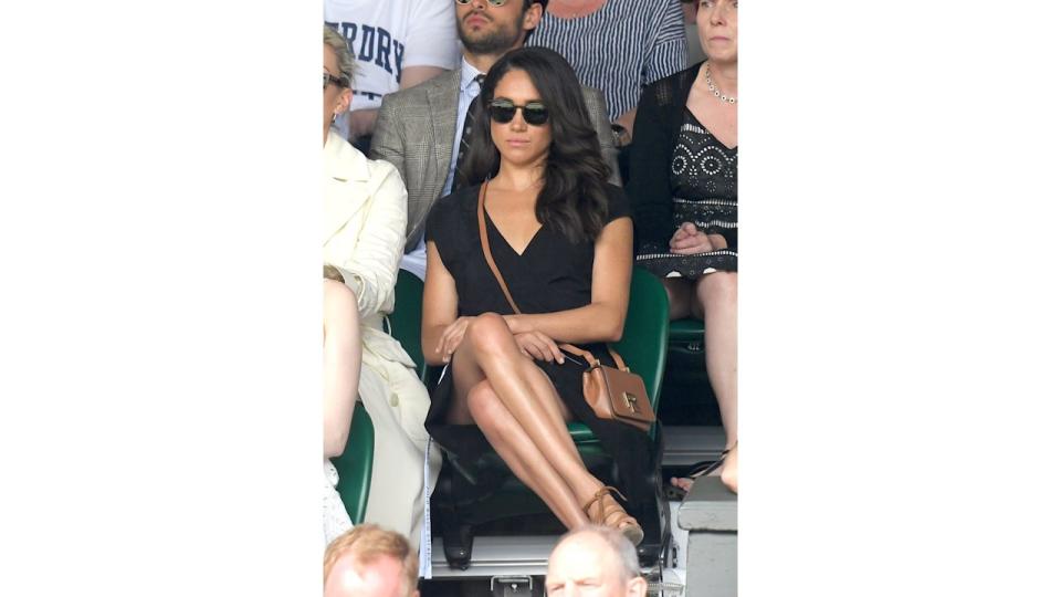  Meghan Markle attends day eight of the Wimbledon Tennis Championships at Wimbledon on July 04, 2016 