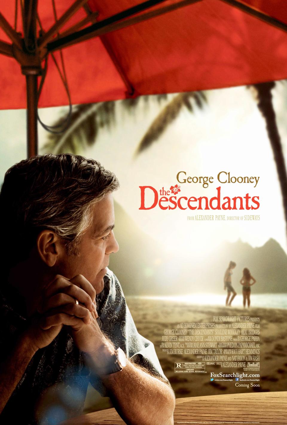 THE DESCENDANTS, George Clooney on US poster art, 2011, ©Fox Searchlight/courtesy Everett Collection