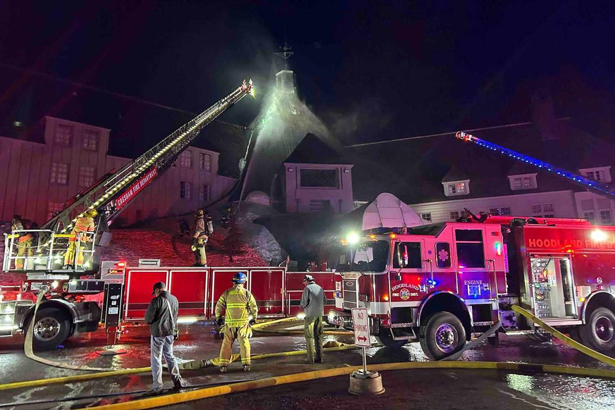 <p>Clackamas Fire/X</p> Fire breaks out at the Timberline Lodge