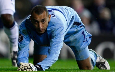 Goalkeeper Heurelho Gomes of Tottenham Hotspur reacts after Spartak Moscow scored their first goal during their UEFA Cup soccer match in London - Credit: Eddue Keogh/Reuters