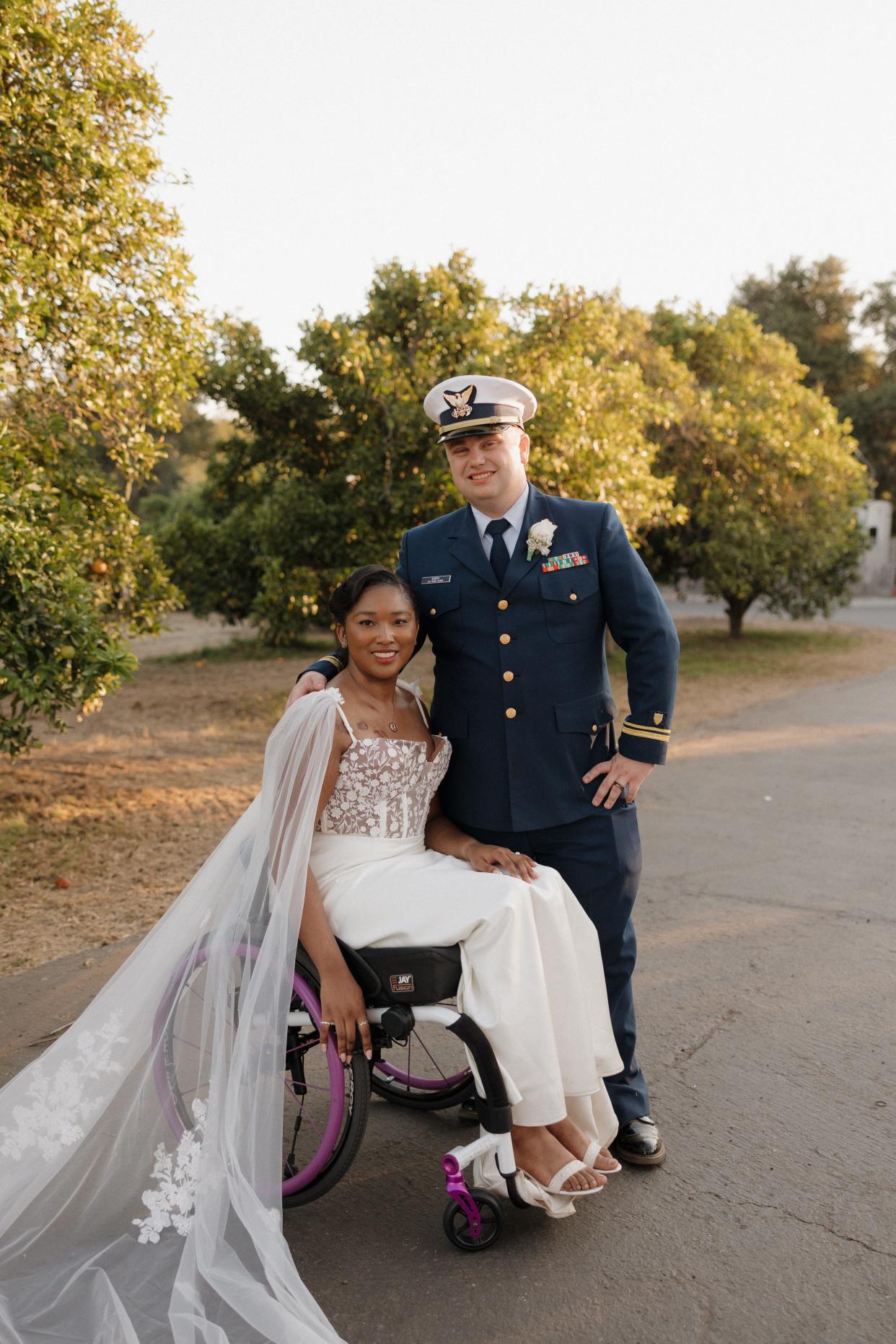 Stephanie Groce and her husband Jake at their wedding.