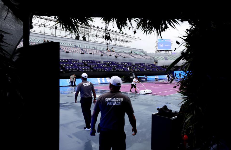 The WTA Finals were held at a temporary outdoor venue, on the coast, during hurricane season (Getty)