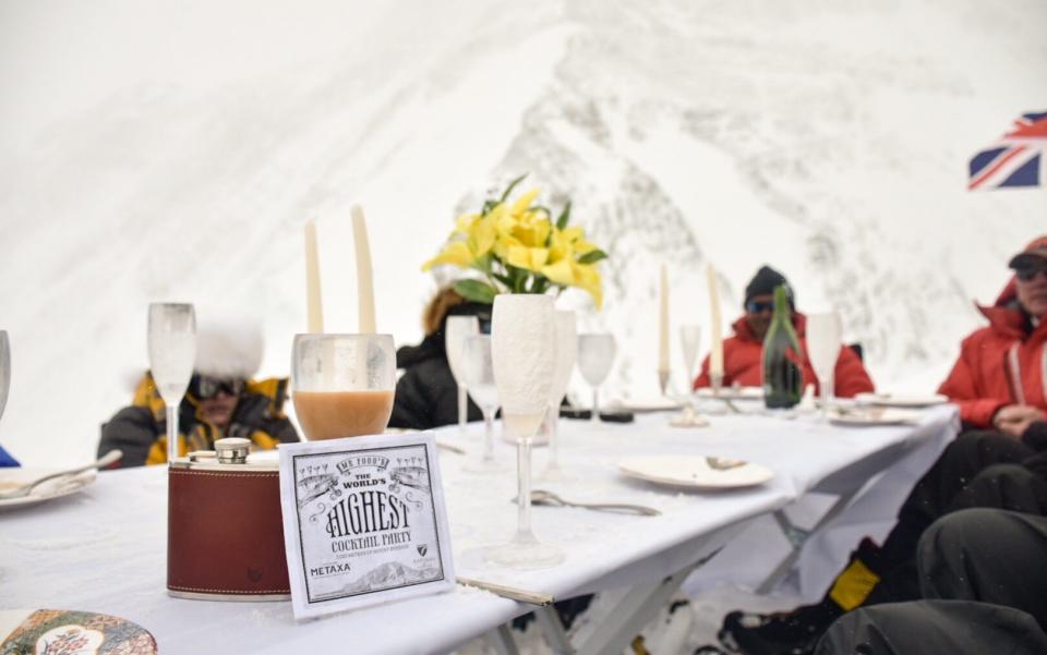 A scene from the Everest dinner party  - Jane Chynoweth