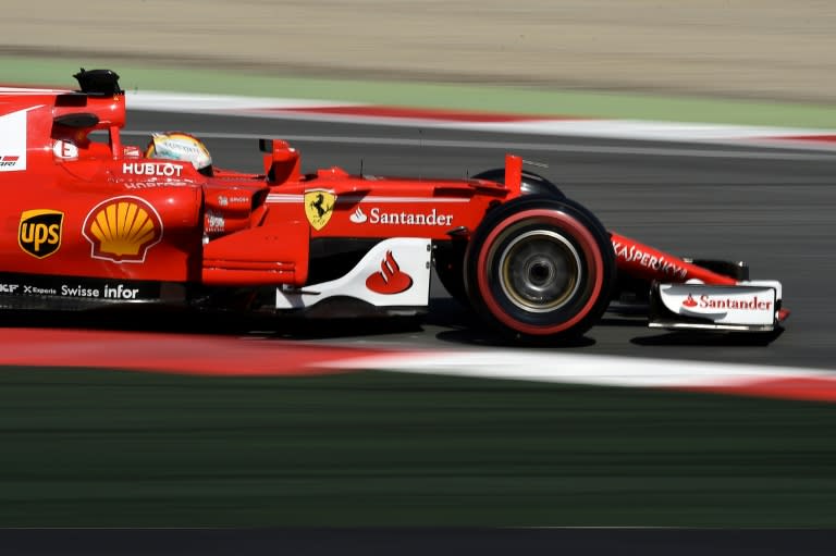 Ferrari's German driver Sebastian Vettel takes part in testing at the Circuit de Catalunya in Montmelo, on the outskirts of Barcelona, on March 9, 2017, the third day of the second week of tests ahead of the Formula One Grand Prix season