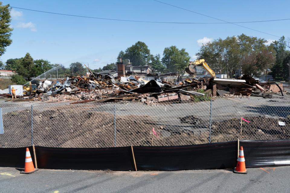 The Fireplace restaurant is torn down to make place for a Chick-fil-A along Route 17 in Paramus, NJ on Tuesday Sept. 19, 2023.