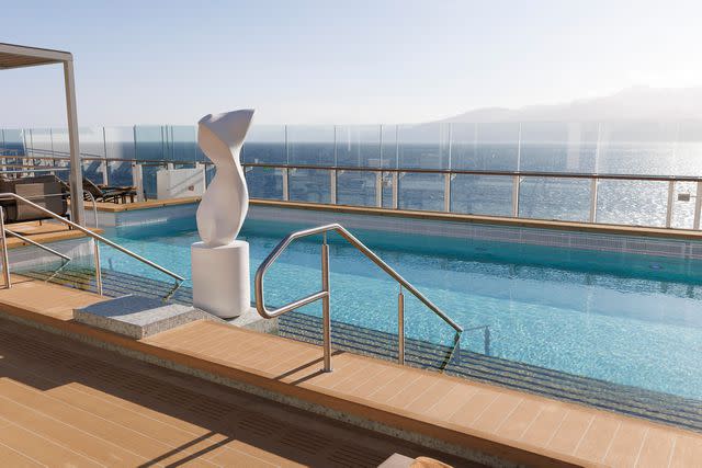 <p>Courtesy of Silversea Cruises</p> The pool on Silver Nova.