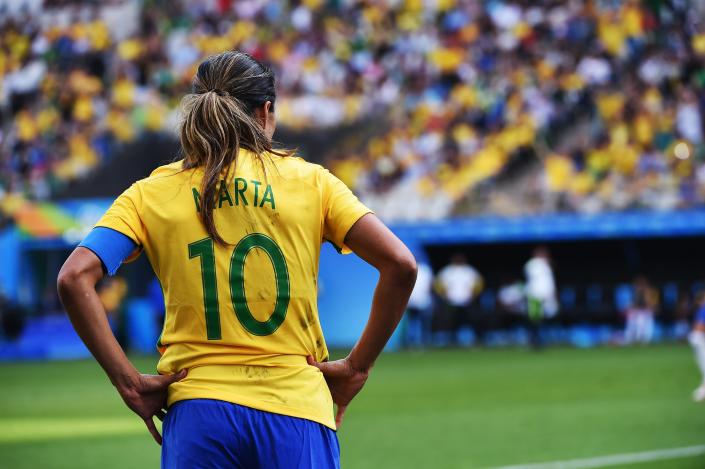 Marta aims to round of an incredible career with victory at the World Cup. (Photo credit should read NELSON ALMEIDA/AFP/Getty Images)