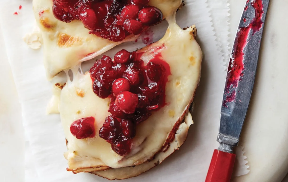 <p>Sarah Walker Caron</p><p>This four-ingredient open-face turkey-cranberry sandwiches recipe takes the best parts of Thanksgiving dinner and turns them into a seriously satisfying sandwich. </p><p><strong>Get the recipe: <a href="https://parade.com/1117758/parade/open-face-turkey-cranberry-sandwiches/" rel="nofollow noopener" target="_blank" data-ylk="slk:Open-Face Turkey Cranberry Sandwiches;elm:context_link;itc:0;sec:content-canvas" class="link ">Open-Face Turkey Cranberry Sandwiches</a></strong></p>