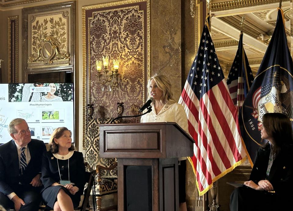 Utah Marriage Commission chairwoman, Rep. Melissa Ballard, speaks at the commission’s silver anniversary celebration event. | Hal Boyd, Deseret News