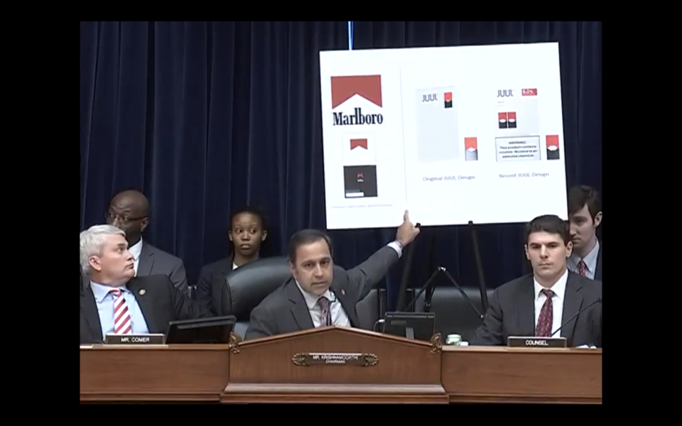 Screenshot of the hearing from YouTube.