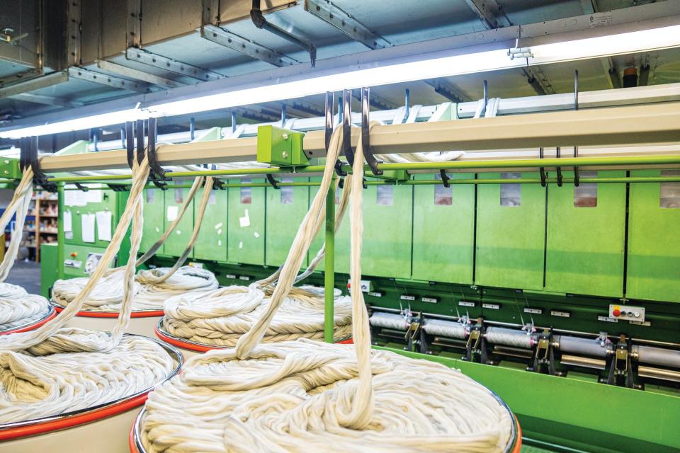 Modern technology and technicians turn wool into luxury yarn at the Kentwool plant in Pickens.