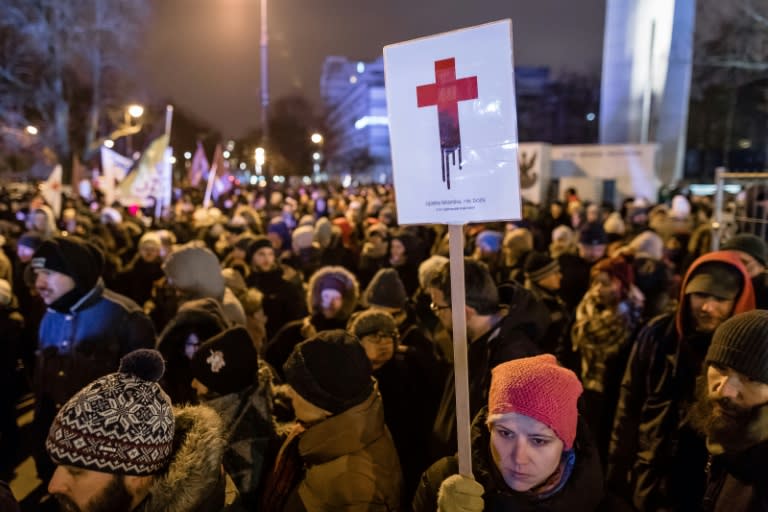 A pro-abortion rally in front of the Polish parliament (Wojtek RADWANSKI)