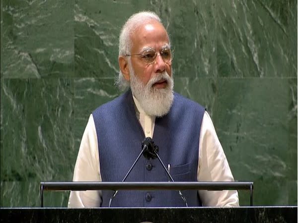 PM Modi addressing the 76th session of the United Nations General Assembly on Saturday.