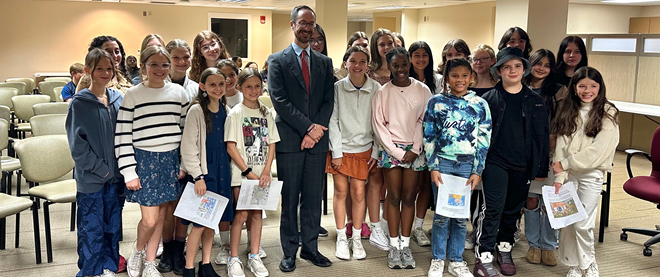 Teens and tweens who participated in Kidizenship SHOW US YOUR NASHVILLE attended the Nov. 7, 2023, Metro Council meeting at Public Square in downtown Nashville, and met elected officials including Mayor Freddie O'Connell.