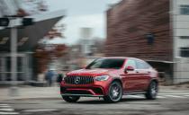 <p>Rated at 503 horsepower and 517 lb-ft of torque, the GLC63 S's 4.0-liter twin-turbo V-8 offers dazzling acceleration and a stirring soundtrack.</p>