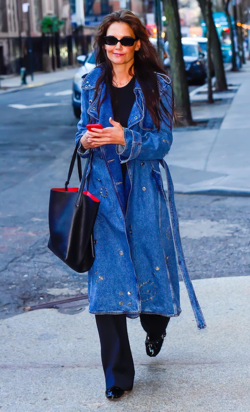 new york, new york march 25 katie holmes is seen on march 25, 2024 in new york city photo by raymond hallgc images