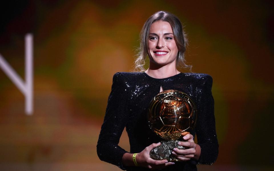 FC Barcelona's Spanish midfielder Alexia Putellas poses after being awarded the the women's Ballon d'Or award - AFP Getty