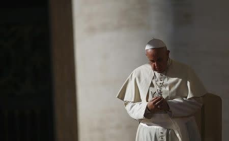 Pope Francis leads his Wednesday general audience in Saint Peter's square at the Vatican November 19, 2014. REUTERS/Tony Gentile