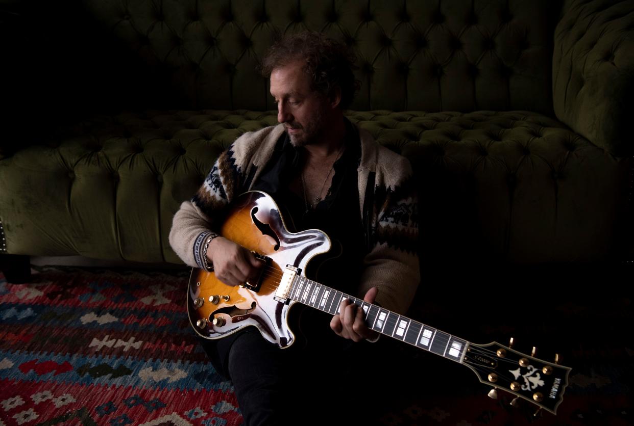 Phosphorescent’s Matthew Houck, sits at their studio in Nashville, Tenn., Friday, March 15, 2024.