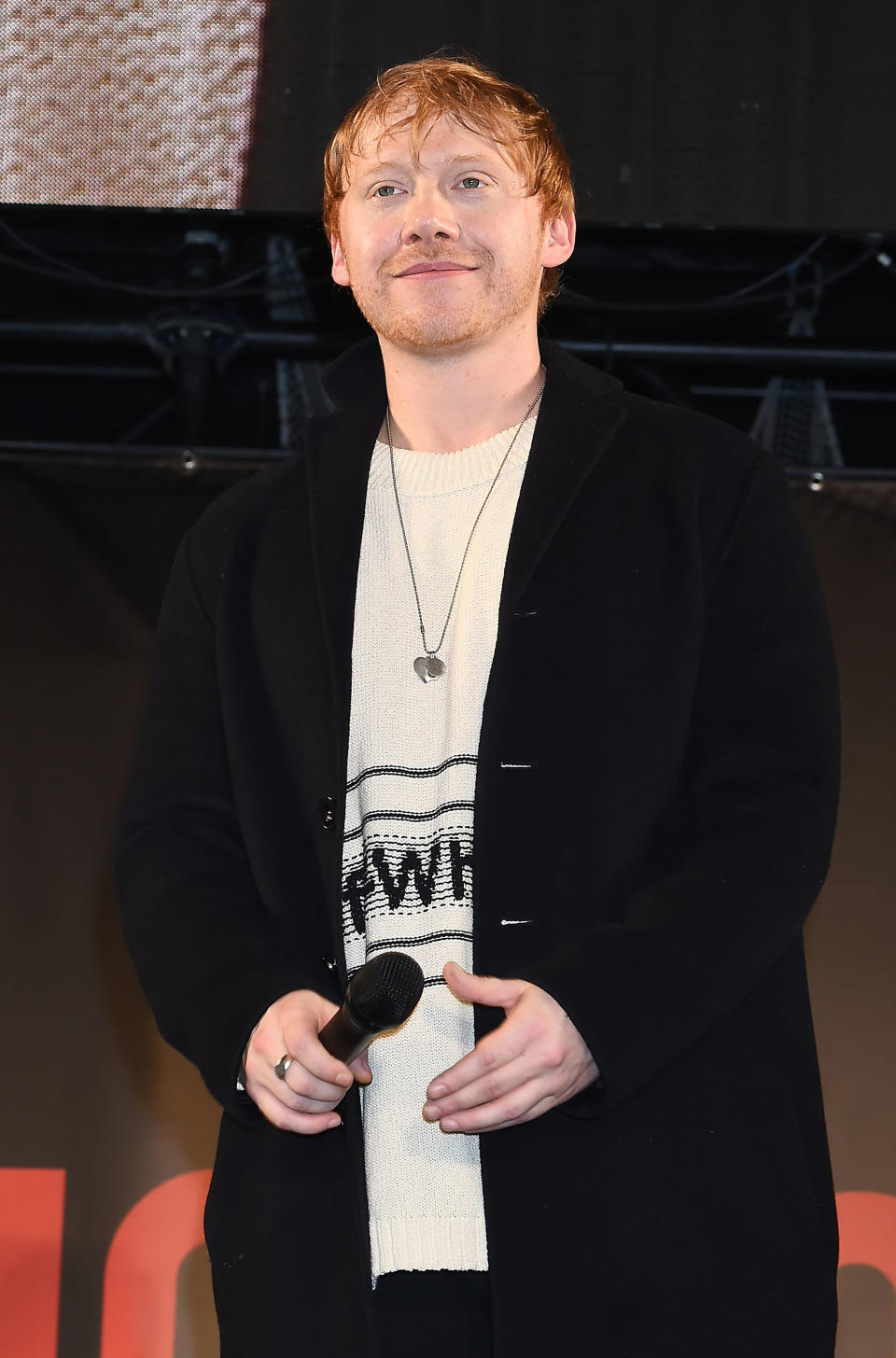 Rupert Grint attends a talk during the Tokyo Comic Con 2019