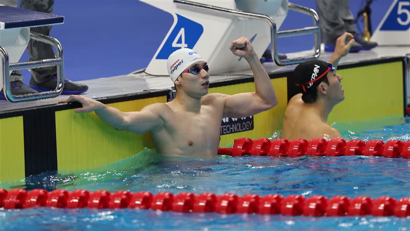 王冠鋐29日在杭州亞運200公尺蝶式決賽，不負眾望游出1分54秒53，奪下銀牌。（圖／中華奧會提供）