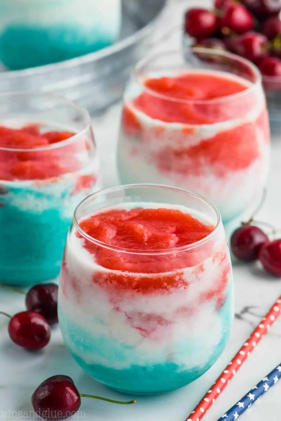 Red, White, and Blue Wine Slushies