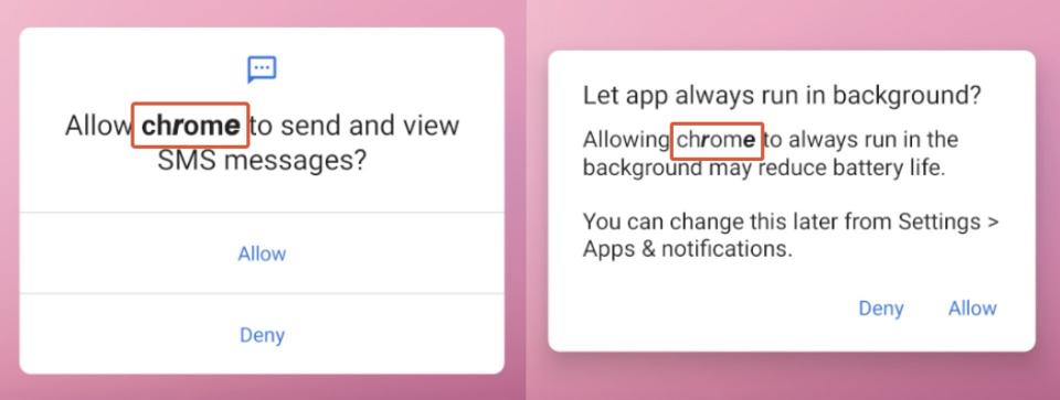 android malware posing as chrome