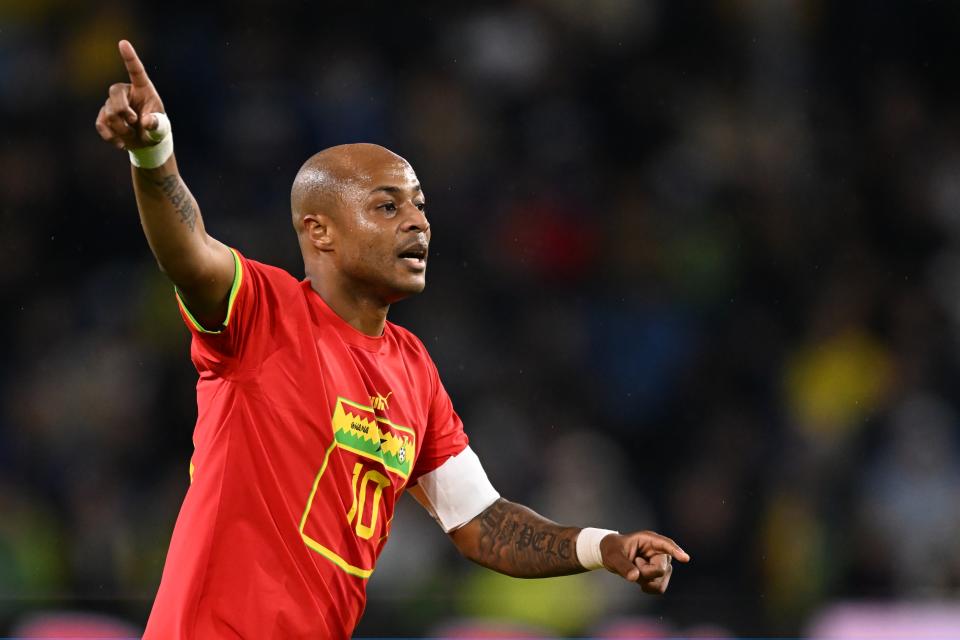 LE HAVRE - Andre Morgan Rami Ayew of Ghana during the International Friendly between Brazil and Ghana at Stade Oceane on September 23, 2022 in Le Havre, France. ANP | Dutch Height | Gerrit van Keulen (Photo by ANP via Getty Images)