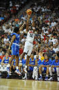 Kobe Bryant #10 of the US Men's Senior National Team shoots against the Dominican Republic during an exhibition game at the Thomas and Mack Center on July 12, 2012 in Las Vegas, Nevada. (Noah Graham/NBAE via Getty Images)