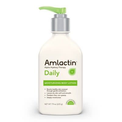 <p><a href="https://go.redirectingat.com?id=74968X1596630&url=https%3A%2F%2Fwww.target.com%2Fp%2Famlactin-daily-moisturizing-body-lotion-paraben-free-7-9oz%2F-%2FA-14516456&sref=https%3A%2F%2Fwww.womenshealthmag.com%2Fbeauty%2Fa30926953%2Fstrawberry-legs%2F" rel="nofollow noopener" target="_blank" data-ylk="slk:Shop Now;elm:context_link;itc:0;sec:content-canvas" class="link rapid-noclick-resp">Shop Now</a></p><p>Daily Moisturizing Body Lotion </p><p>target.com</p><p>$14.39</p>