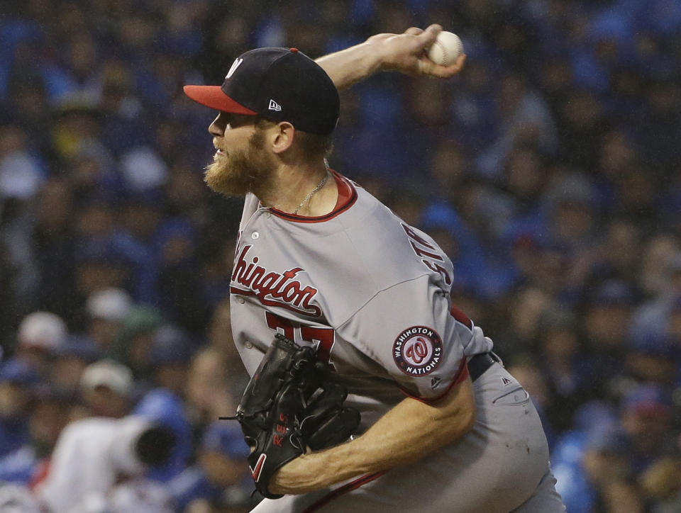 Stephen Strasburg turned in a fantastic performance in Game 4 of the NLDS. (AP Photo/Nam Y. Huh)