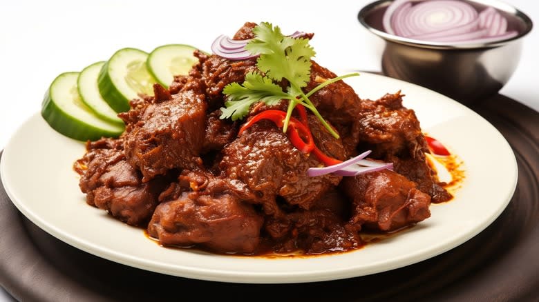 prepared beef rendang